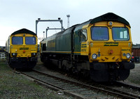Freightliner 66574 and 66587