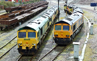 Freightliner 66555 and GBRF 66705