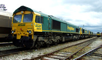 Freightliner 66539 leads 66588 and 66571