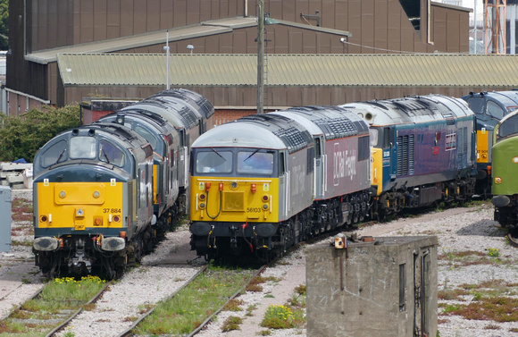 Europhoenix 37884 and DCRailfreight 56103 with 56091