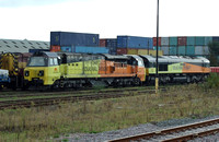 Colas Railfreight 70808 with 66850