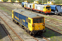 GBRF 73109 and Railfreight Red Stripe 20132 with 20118
