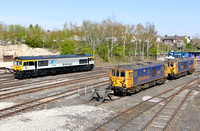 GBRF 'Sector Construction' 66793, and GBRF 73963 with 73961